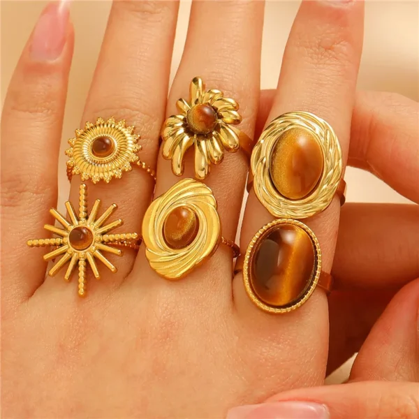 Anillo "Sunrise" en Acero Inoxidable de Titanio - Imagen 2