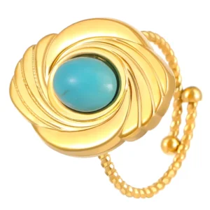 Anillo "Turquoise Cloud" en Acero Inoxidable de Titanio