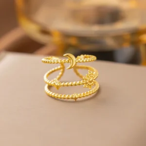 Alternative view of Anillo "Cosmos" en Acero Inoxidable de Titanio