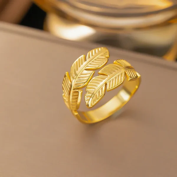 Anillo "Laureles" en Acero Inoxidable de Titanio - Imagen 3