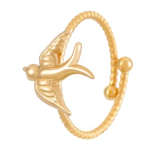 Anillo "Sparrow" en Acero Inoxidable y Chapado en Oro de18K