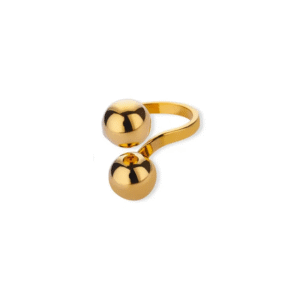 Anillo "Órbita" en Acero Inoxidable y Chapado en Oro de 18K