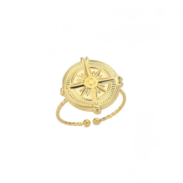 Anillo "Camino" en Acero Inoxidable y Chapado en Oro de 18K
