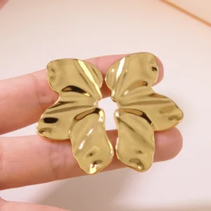 Alternative view of Aretes "Melted Gold" en Acero Inoxidable