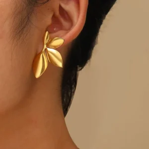 Aretes "Thai" en Acero Inoxidable Dorado