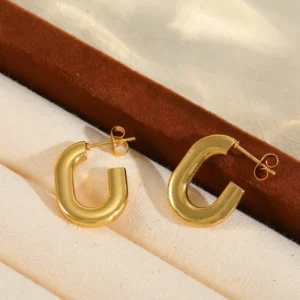 Arracadas en Acero Inoxidable y Chapado en Oro de 18K
