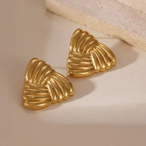 Aretes "Braided" en Acero Inoxidable de Titanio