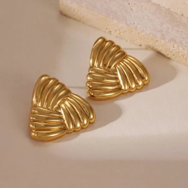Aretes "Braided" en Acero Inoxidable de Titanio
