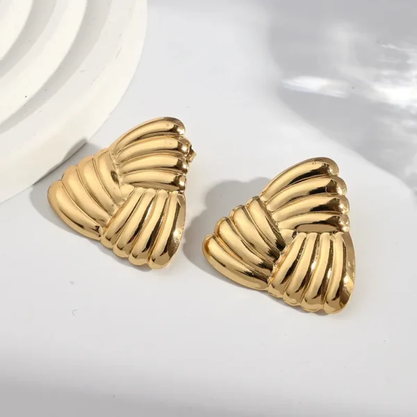 Aretes "Braided" en Acero Inoxidable de Titanio - Imagen 3