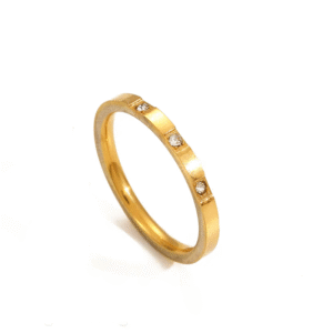 Anillo "Stellar 207"con Zirconias en Acero Inoxidable y Chapado en Oro de 18K