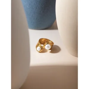 Anillo "Marseille" en Acero Inoxidable y Chapado en Oro de 18K