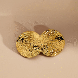 Aretes "Etrusca" en Acero Inoxidable Dorado