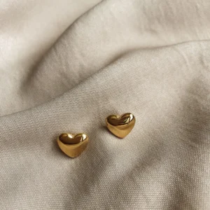 Broquel de Corazón Dorado en Acero Inoxidable de Titanio