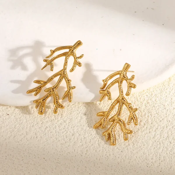 Aretes "Arrecife" en Acero Inoxidable de Titanio - Imagen 3