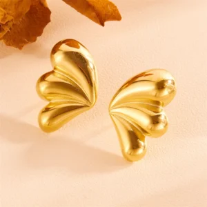 Aretes "Clouds" en Acero Inoxidable Dorado
