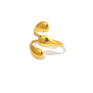 Anillo"Griffe" en Acero Inoxidable y Chapado en Oro de 18K
