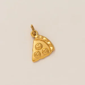 Charm "Pepperoni Pizza" en Acero Inoxidable y Chapado en Oro de 18K