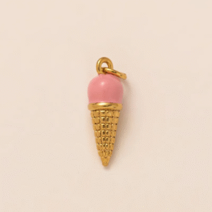 Charm "Strawberry Ice Cream" en Acero Inoxidable y Chapado en Oro de 18K
