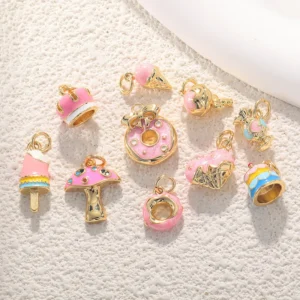 Alternative view of Charm "Popsicle" de Cobre y Chapado en Oro de 18K