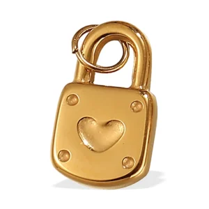 Charm "Heart Lock" en Acero Inoxidable de Titanio