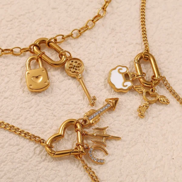 Charm "Key of Your Heart" en Acero Inoxidable de Titanio - Imagen 2