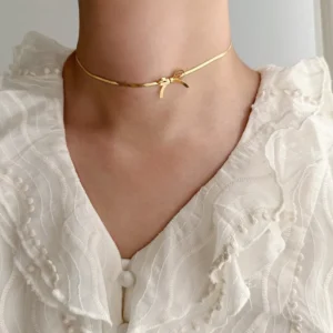 Collar "Bow" en Acero inoxidable de Titanio