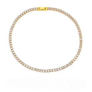 Alternative view of Gargantilla "Zarina" con Zirconias grado AAA en Acero Inoxidable y Chapado en Oro de 18K