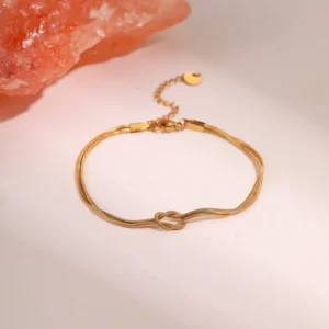 Pulsera"Knot"en Acero Inoxidable Dorado