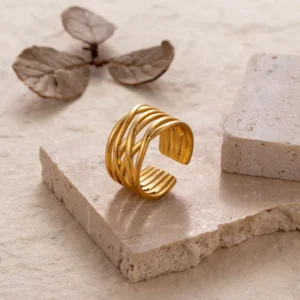 Anillo "Tejido" en Acero Inoxidable