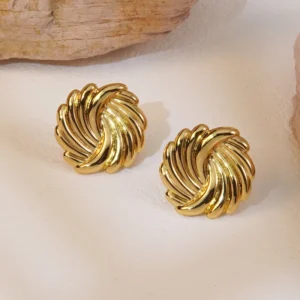Aretes "Tumbleweed"en Acero Inoxidable Dorado
