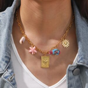Collar con Charms "Summer Love" en Acero Inoxidable de Titanio