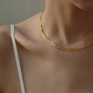 Collar "Nest" en Acero Inoxidable y Chapado en Oro de 18K
