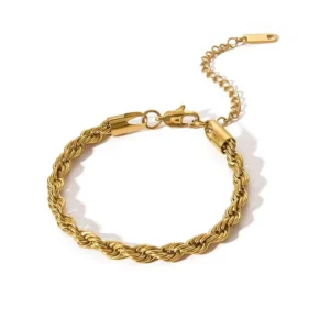 Pulsera "Twisted Rope" en Acero Inoxidable Dorado