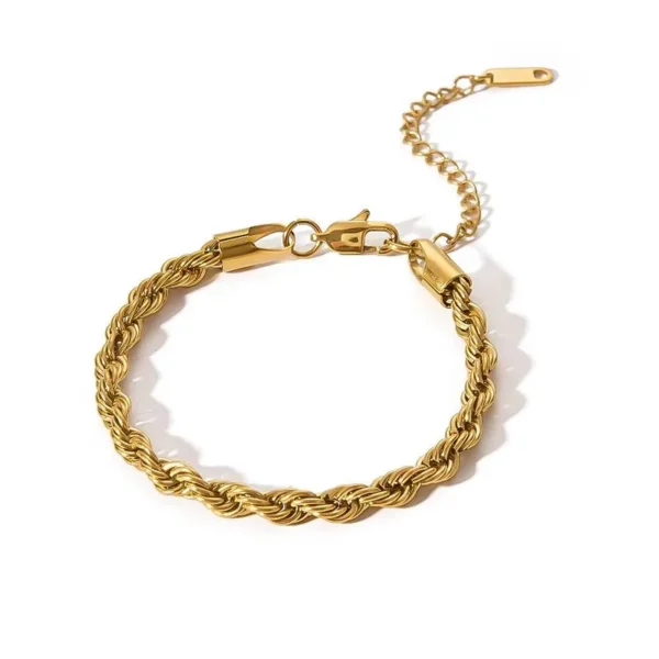 Pulsera "Twisted Rope" en Acero Inoxidable Dorado
