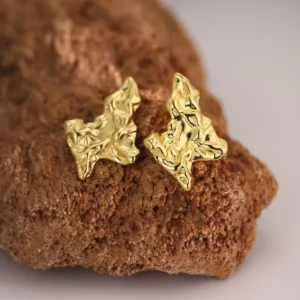 Aretes "Papir" en Acero Inoxidable Dorado