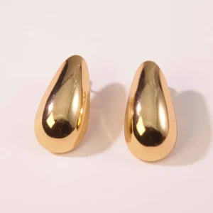Aretes "Tear" en Acero Inoxidable Dorado