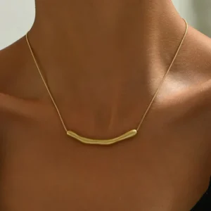 Collar "Bamboo" en Acero Inoxidable y Chapado en Oro de 18K
