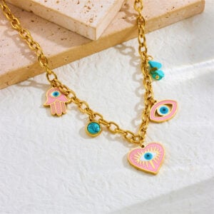 Collar "Spiritually Pink" en Acero Inoxidable