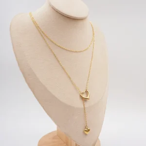 Alternative view of Collar "Love is All Around"en Acero Inoxidable y Chapado en Oro de 18K
