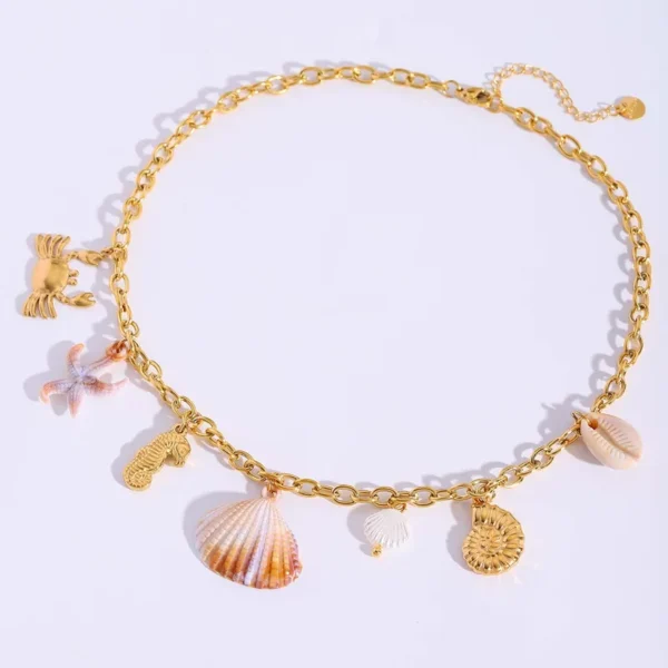 Collar "Vacances"en Acero Inoxidable y Chapado en Oro de 18K - Imagen 3