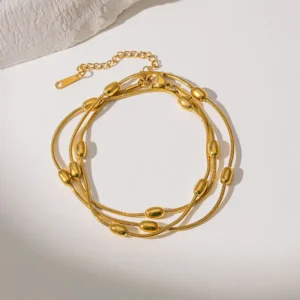 Pulsera Multicadena "Pods" en Acero Inoxidable Dorado