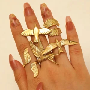 Alternative view of Anillo "Bird" en Acero Inoxidable de Titanio