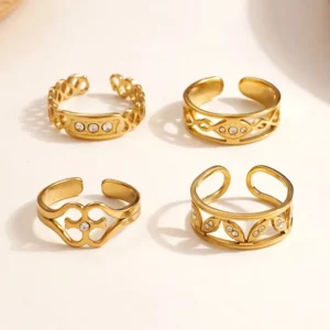 Alternative view of Anillo "Belt" en Acero Inoxidable y Chapado en Oro