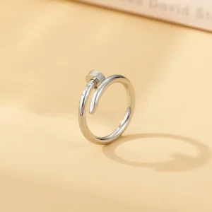 Anillo "Clavo" en Acero Inoxidable de Titanio Color Plata