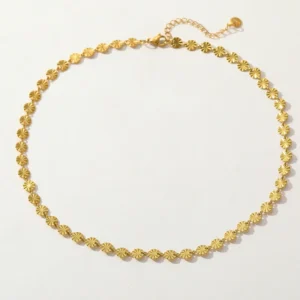 Collar "Coins" en Acero Inoxidable y Chapado en Oro de 18K