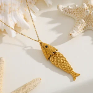 Collar "Catch" en Acero Inoxidable y Chapado en Oro de 18k