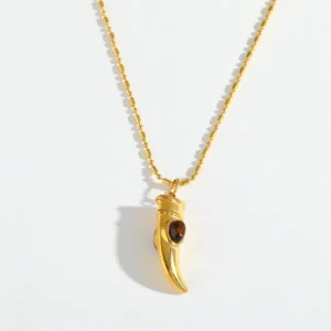 Collar "Colmillo" en Acero Inoxidable y Chapado en Oro de 18K