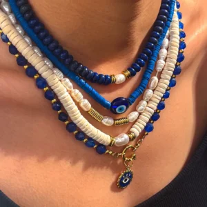 Alternative view of Collar "Pearls of Borneo"con Perla Natural de Agua Dulce en Acero Inoxidable y Chapado en Oro de 18K