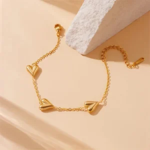Pulsera "Love Road" en Acero Inoxidable y Chapado en Oro de 18K