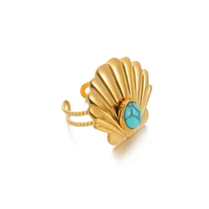 Anillo "Ariel" en Acero Inoxidable y Chapado en Oro